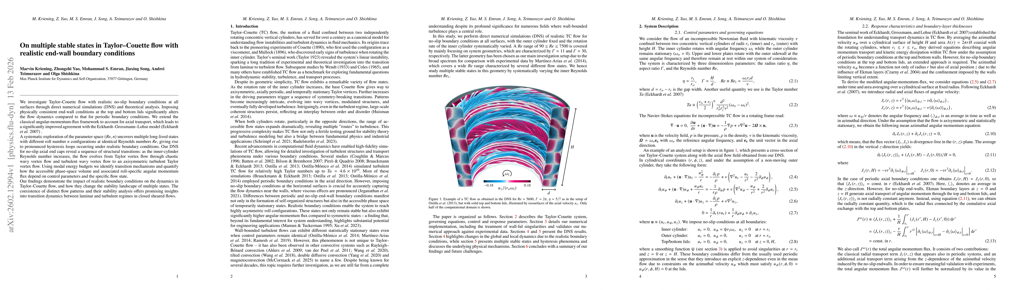Thumbnail for On multiple stable states in Taylor-Couette flow with realistic end-wall boundary conditions
