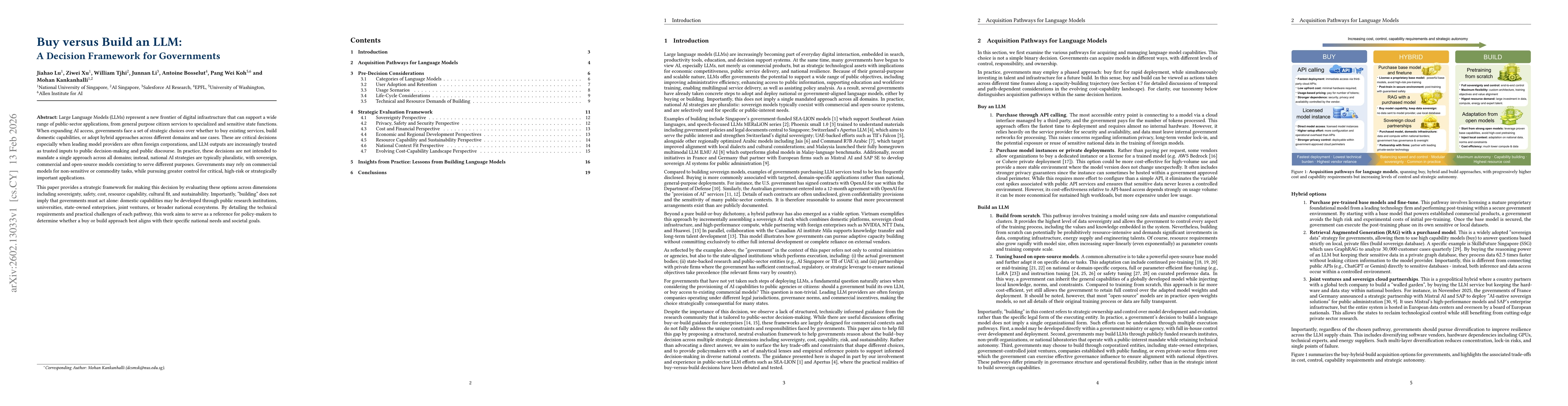 Thumbnail for Buy versus Build an LLM: A Decision Framework for Governments