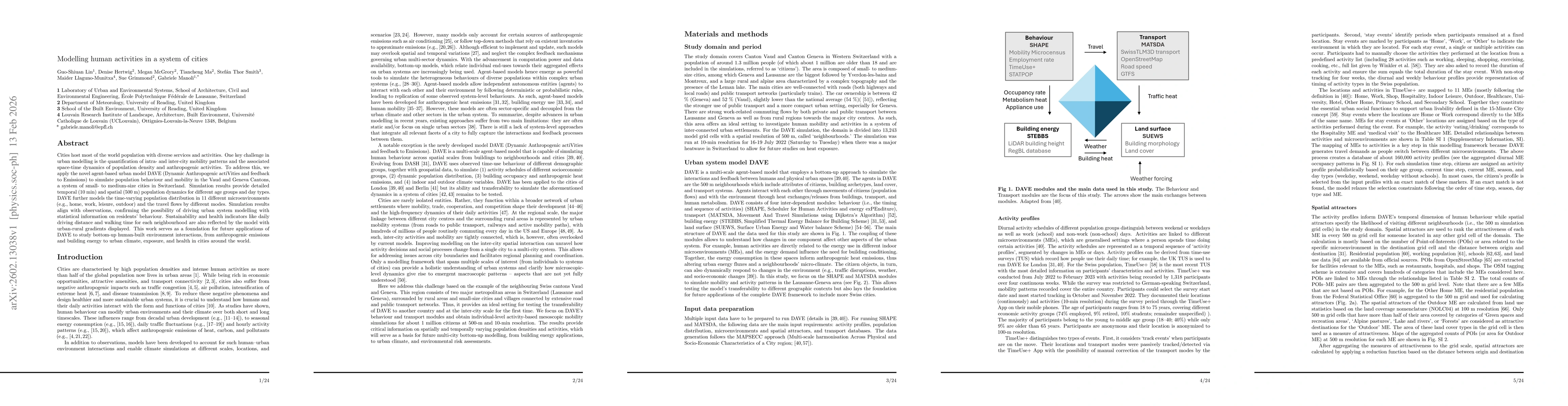 Thumbnail for Modelling human activities in a system of cities