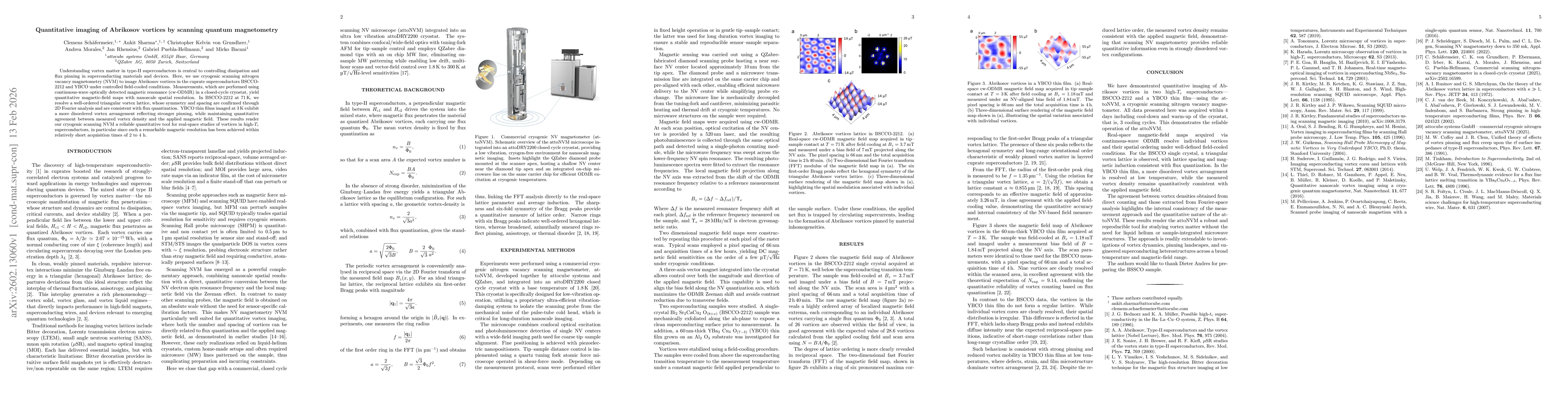 Thumbnail for Quantitative imaging of Abrikosov vortices by scanning quantum magnetometry