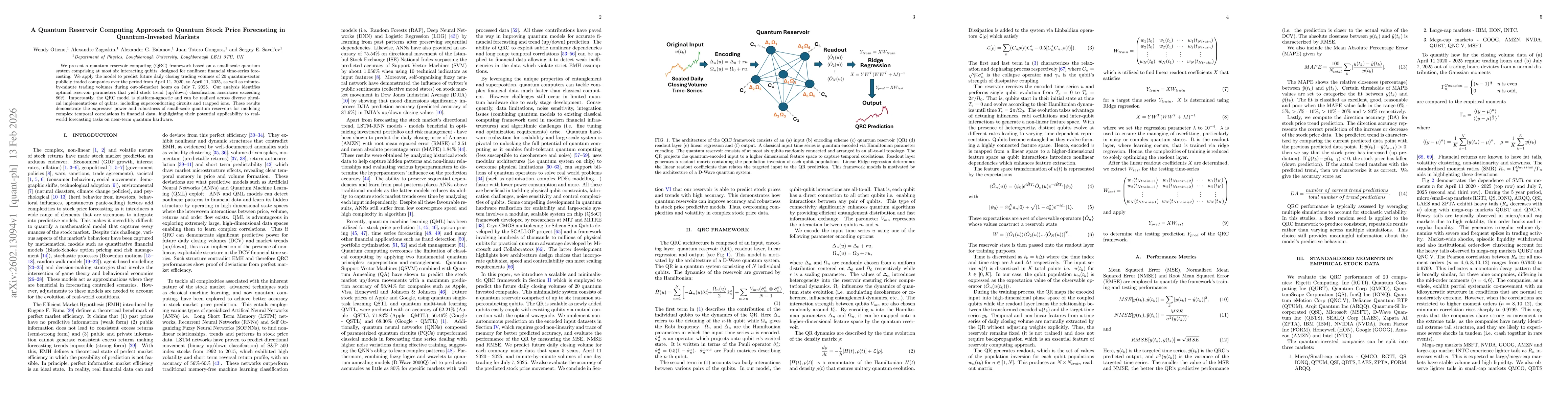 Thumbnail for A Quantum Reservoir Computing Approach to Quantum Stock Price Forecasting in Quantum-Invested Markets