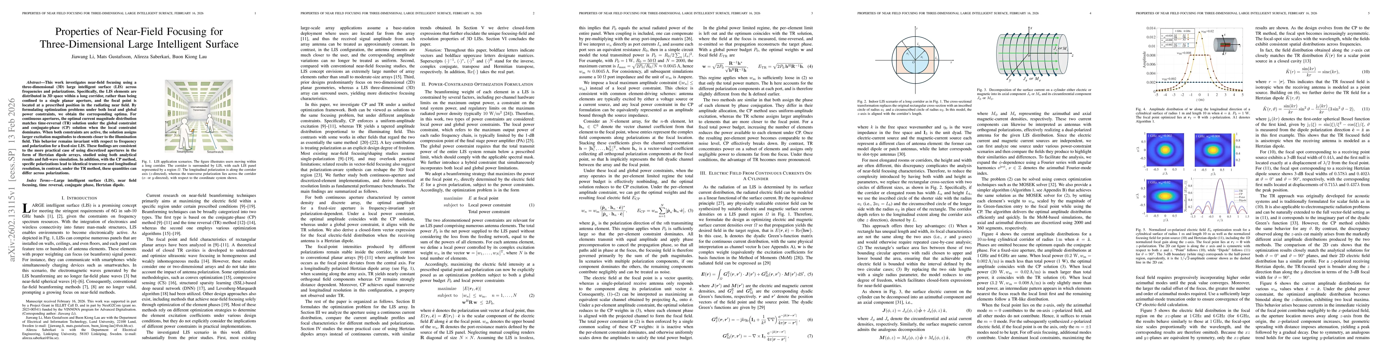 Thumbnail for Properties of Near Field Focusing for Three-Dimensional Large Intelligent Surface