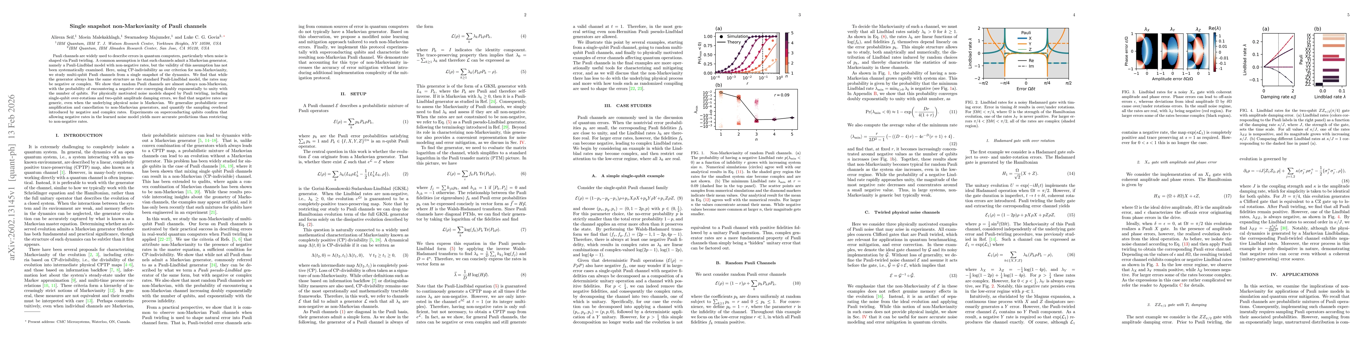 Thumbnail for Single snapshot non-Markovianity of Pauli channels