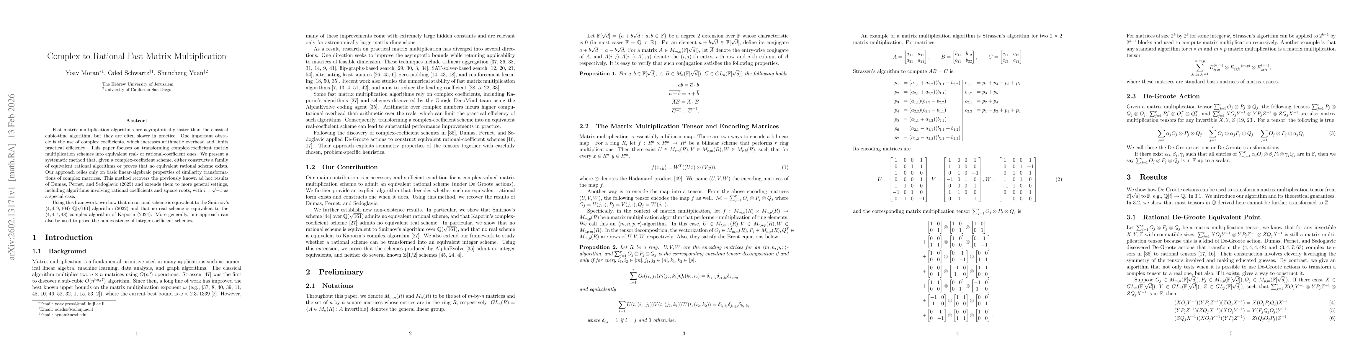 Thumbnail for Complex to Rational Fast Matrix Multiplication