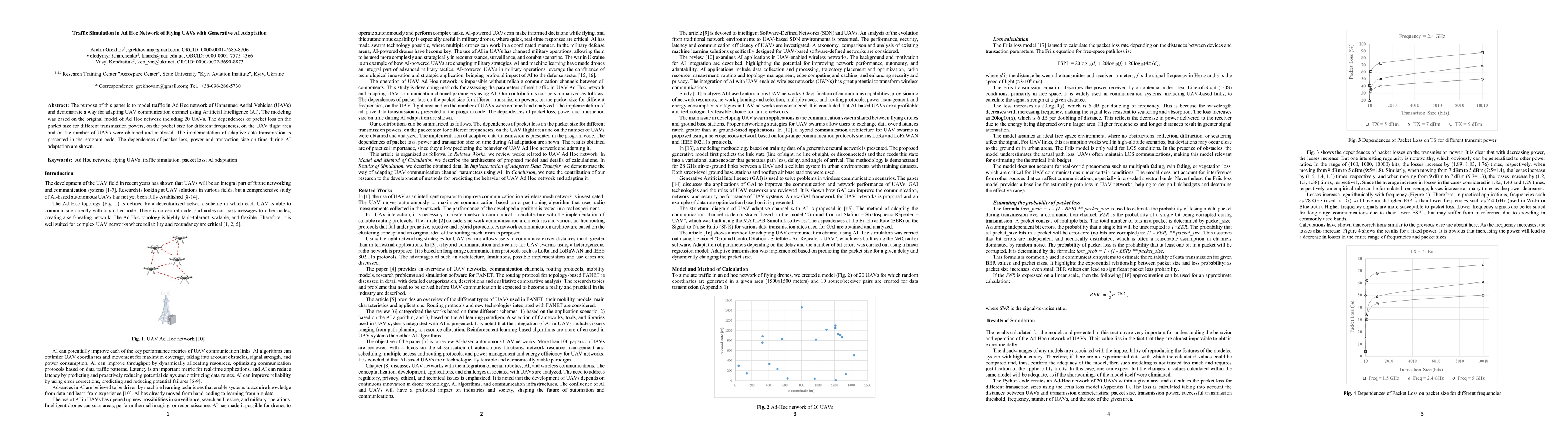 Thumbnail for Traffic Simulation in Ad Hoc Network of Flying UAVs with Generative AI Adaptation