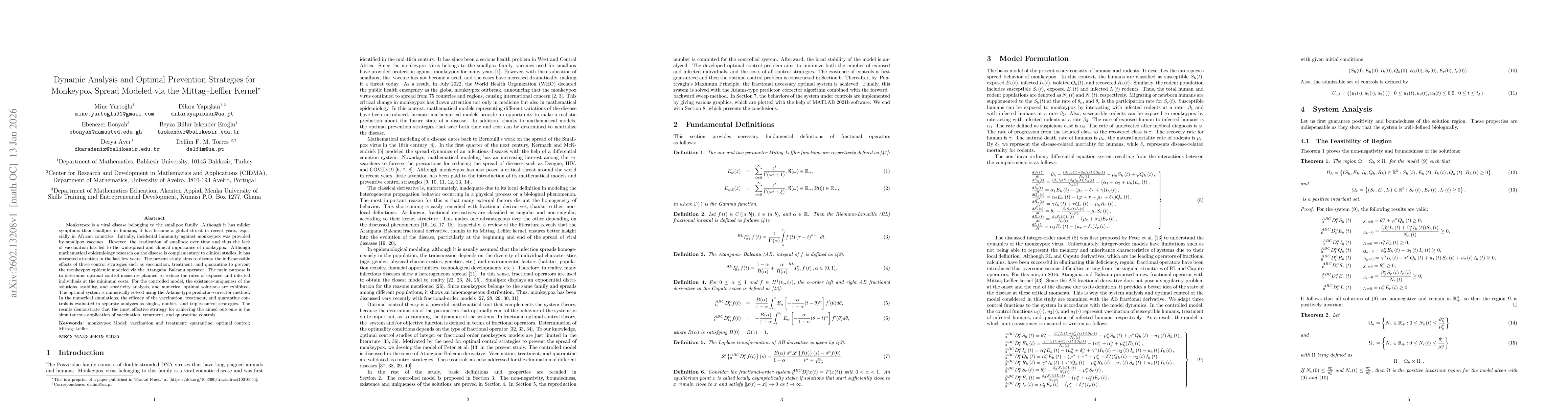Thumbnail for Dynamic Analysis and Optimal Prevention Strategies for Monkeypox Spread Modeled via the Mittag--Leffler Kernel