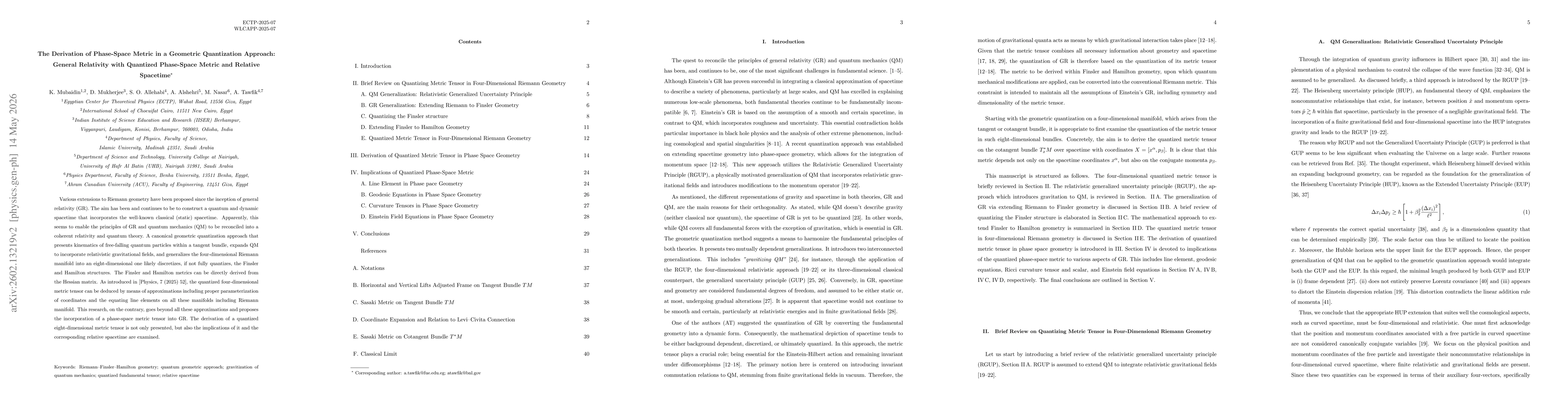 Thumbnail for The Derivation of Phase-Space Metric in a Geometric Quantization Approach: General Relativity with Quantized Phase-Space Metric and Relative Spacetime