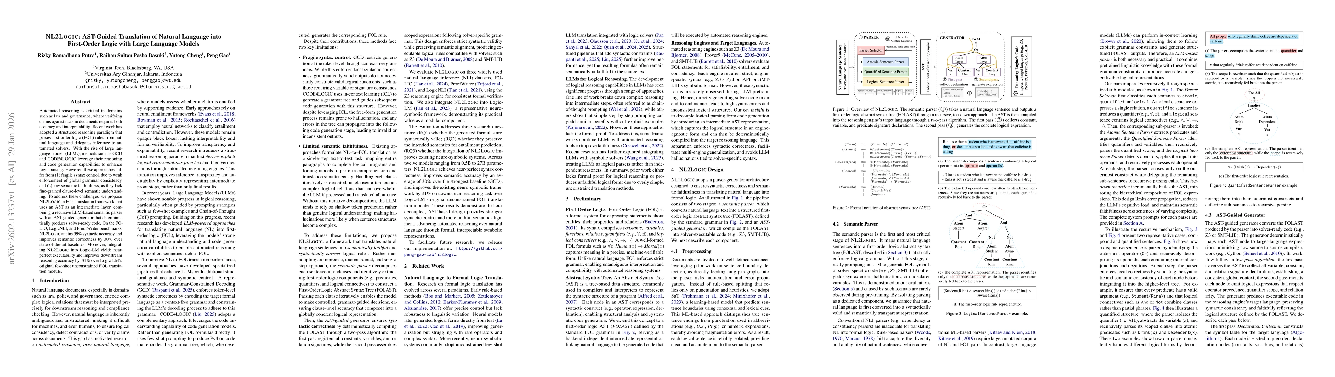 Thumbnail for NL2LOGIC: AST-Guided Translation of Natural Language into First-Order Logic with Large Language Models