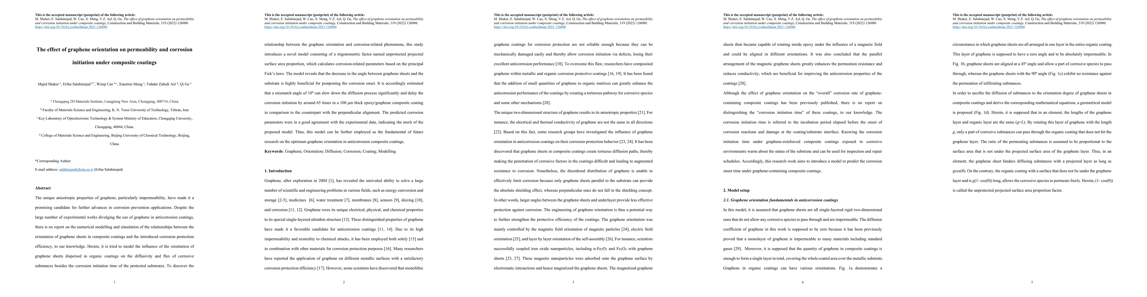Thumbnail for The effect of graphene orientation on permeability and corrosion initiation under composite coatings