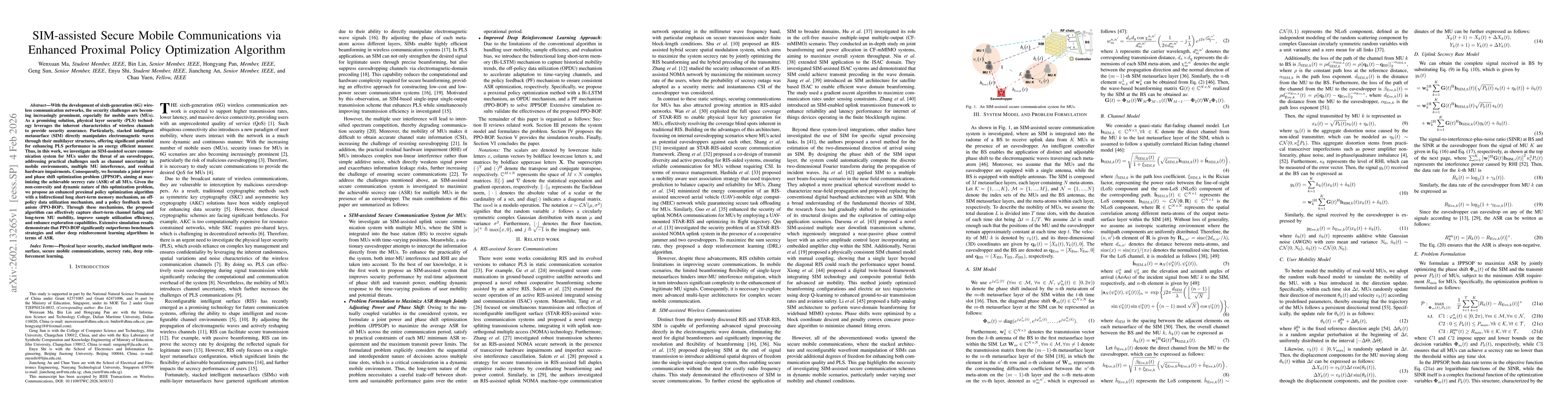 Thumbnail for SIM-assisted Secure Mobile Communications via Enhanced Proximal Policy Optimization Algorithm