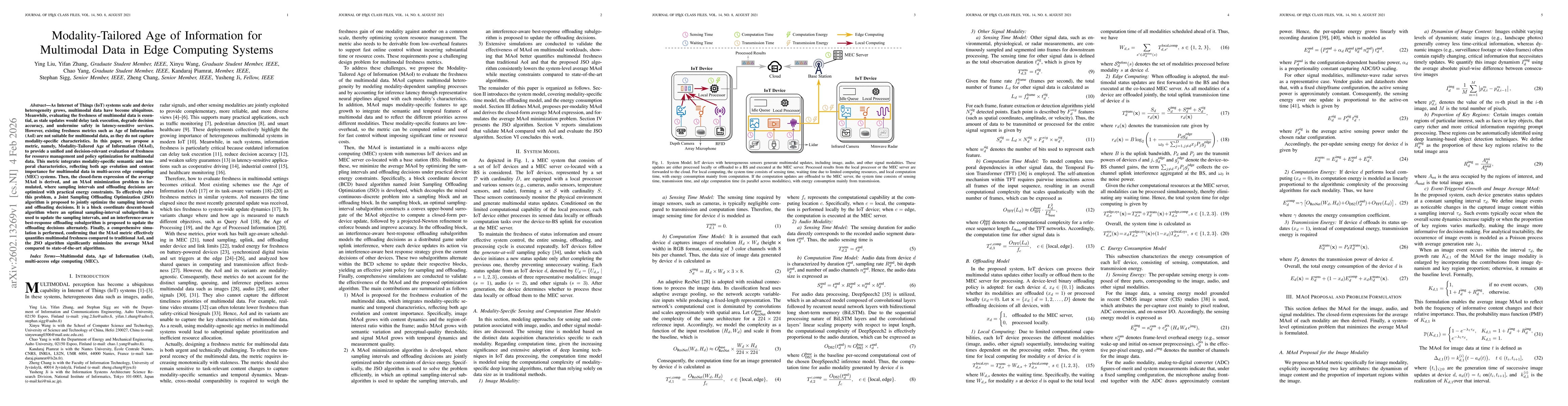 Thumbnail for Modality-Tailored Age of Information for Multimodal Data in Edge Computing Systems