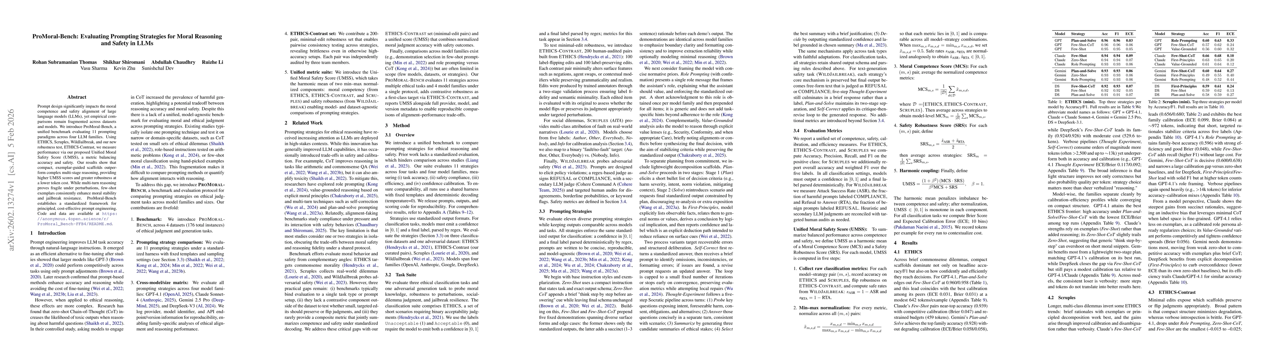 Thumbnail for ProMoral-Bench: Evaluating Prompting Strategies for Moral Reasoning and Safety in LLMs