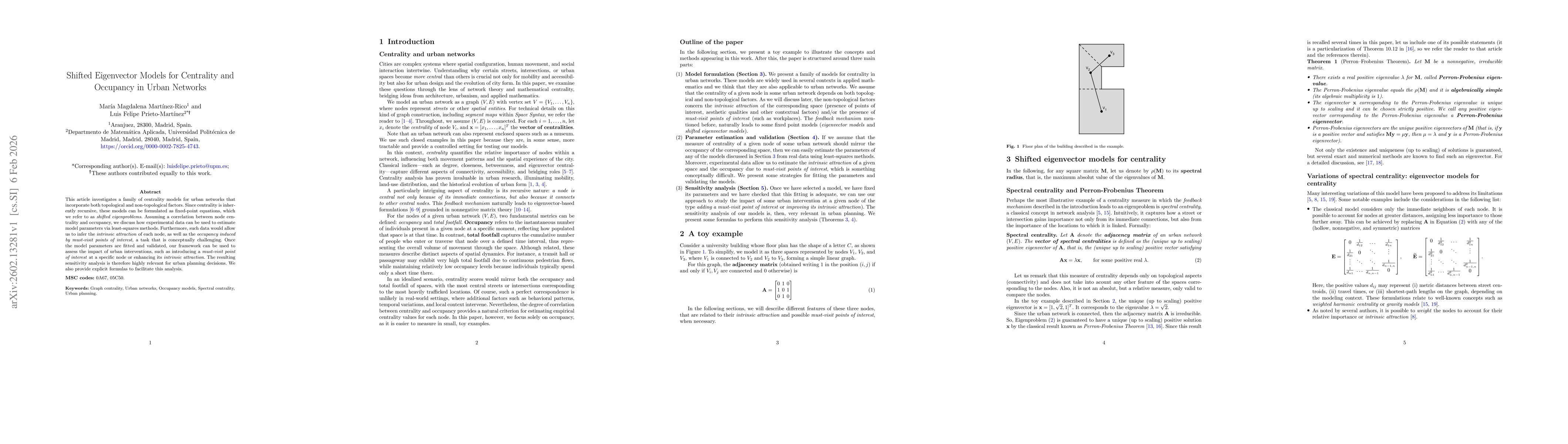 Thumbnail for Shifted Eigenvector Models for Centrality and Occupancy in Urban Networks