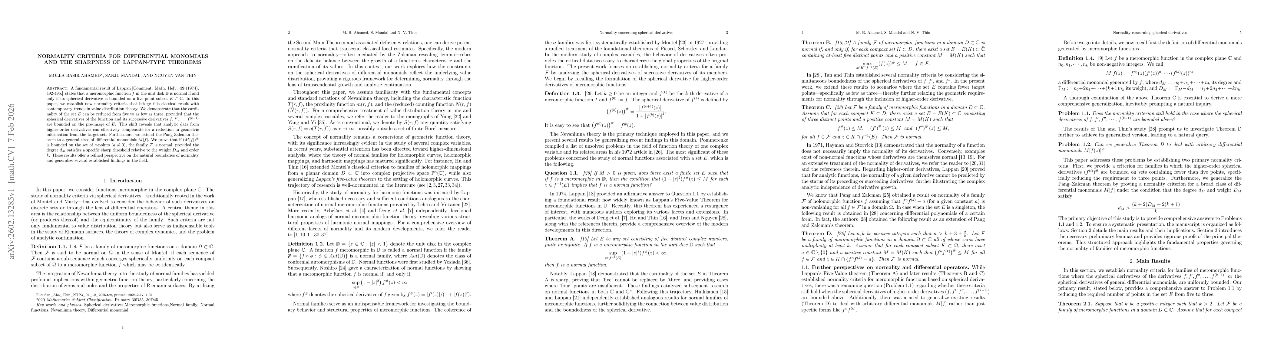 Thumbnail for Normality Criteria for Differential Monomials and the Sharpness of Lappan-type Theorems