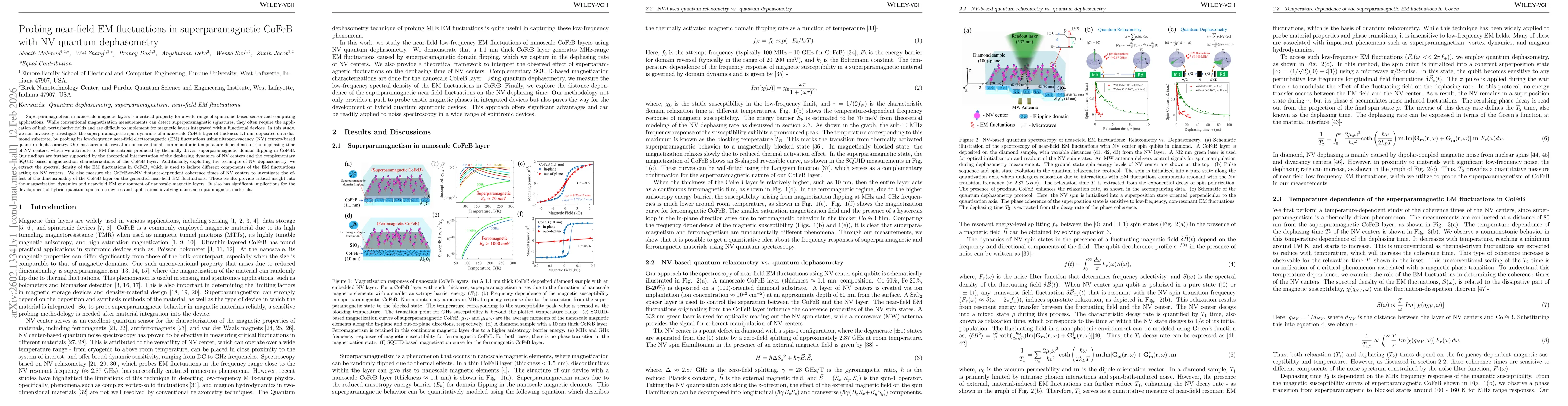 Thumbnail for Probing near-field EM fluctuations in superparamagnetic CoFeB with NV quantum dephasometry