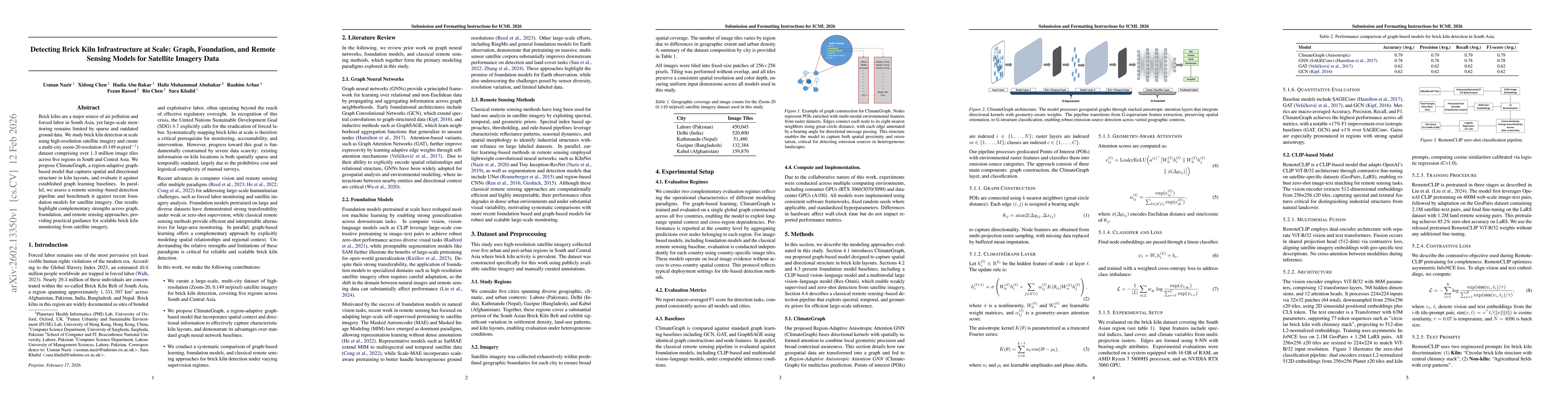 Thumbnail for Detecting Brick Kiln Infrastructure at Scale: Graph, Foundation, and Remote Sensing Models for Satellite Imagery Data