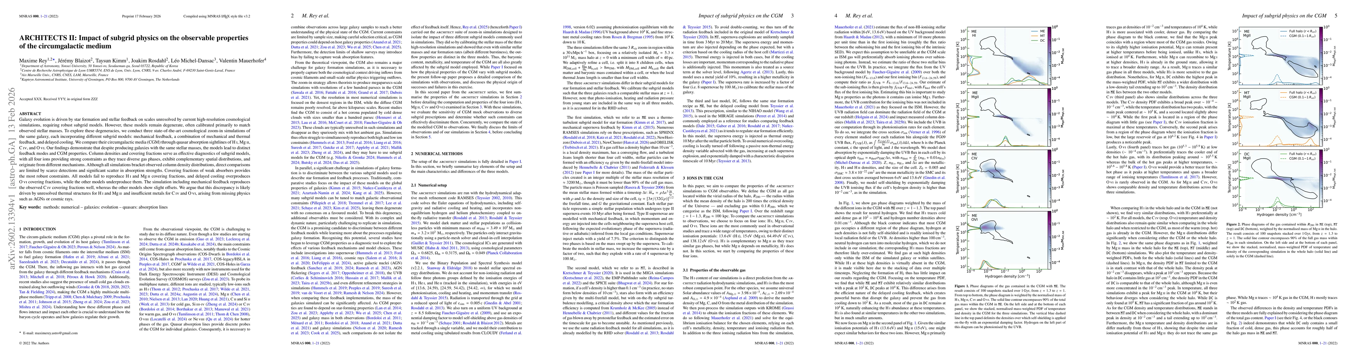 Thumbnail for ARCHITECTS II: Impact of subgrid physics on the observable properties of the circumgalactic medium