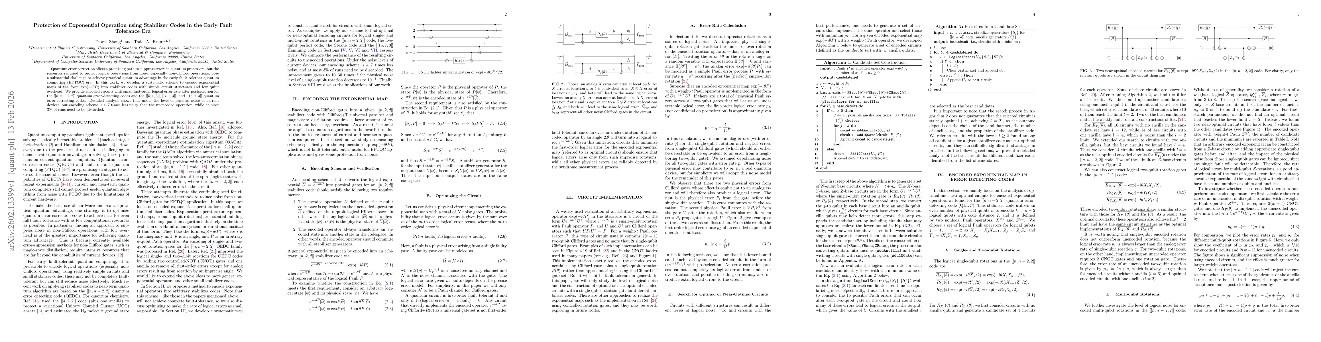 Thumbnail for Protection of Exponential Operation using Stabilizer Codes in the Early Fault Tolerance Era