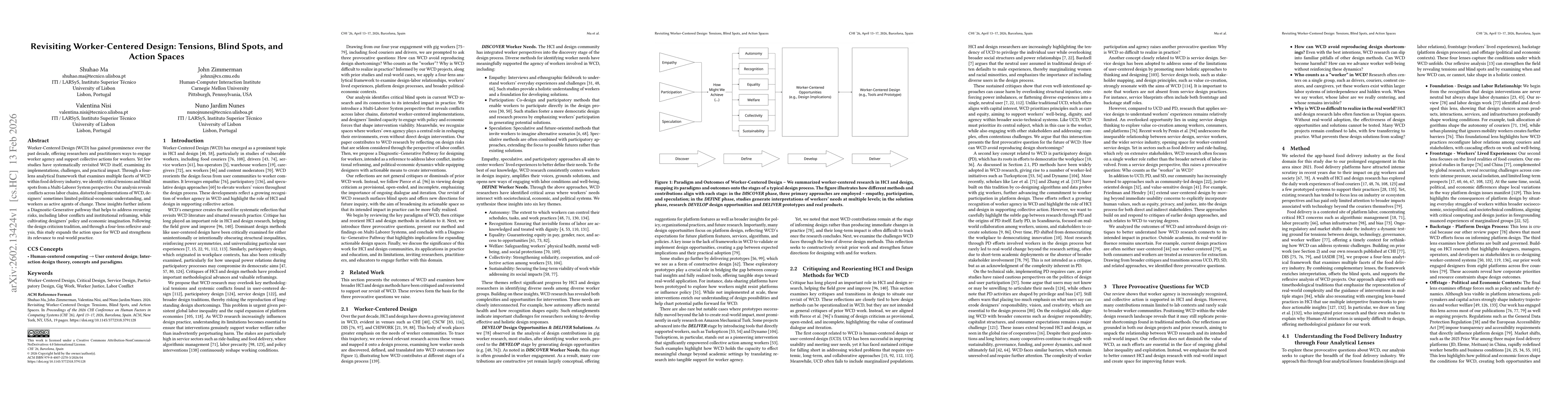 Thumbnail for Revisiting Worker-Centered Design: Tensions, Blind Spots, and Action Spaces
