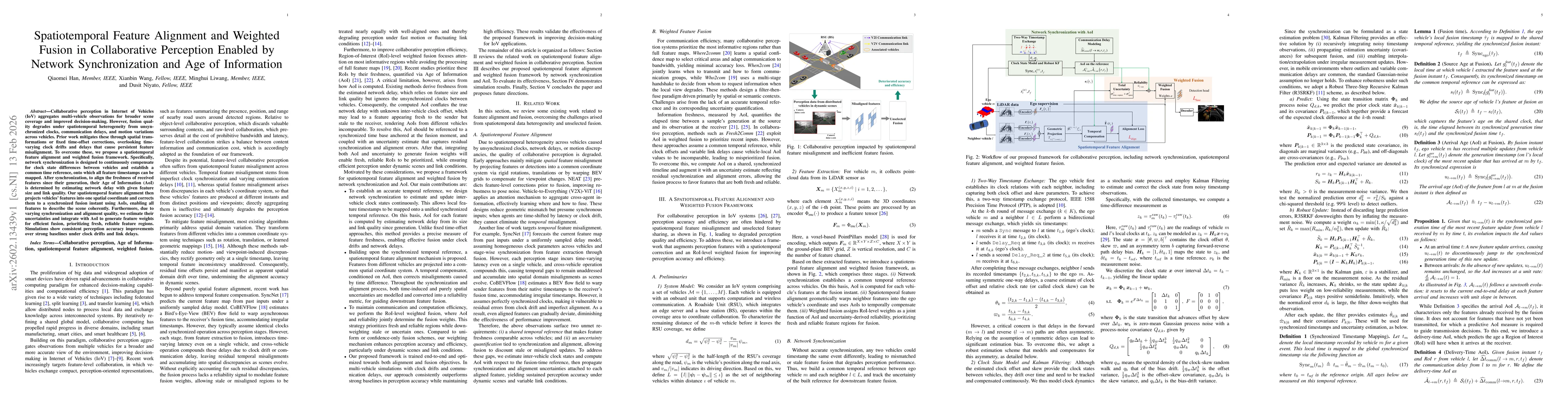 Thumbnail for Spatiotemporal Feature Alignment and Weighted Fusion in Collaborative Perception Enabled by Network Synchronization and Age of Information
