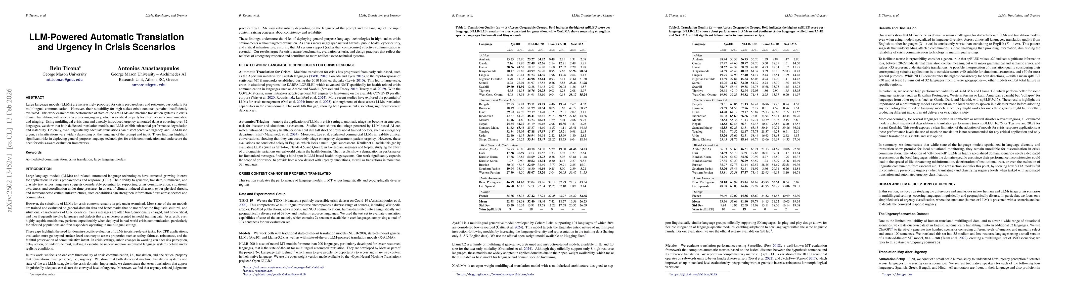 Thumbnail for LLM-Powered Automatic Translation and Urgency in Crisis Scenarios