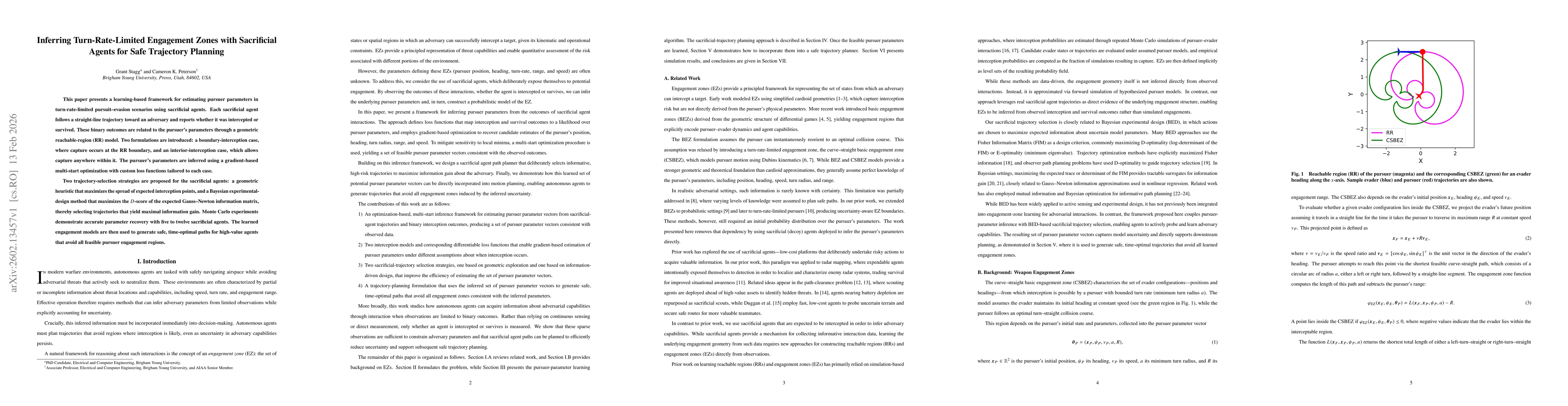 Thumbnail for Inferring Turn-Rate-Limited Engagement Zones with Sacrificial Agents for Safe Trajectory Planning