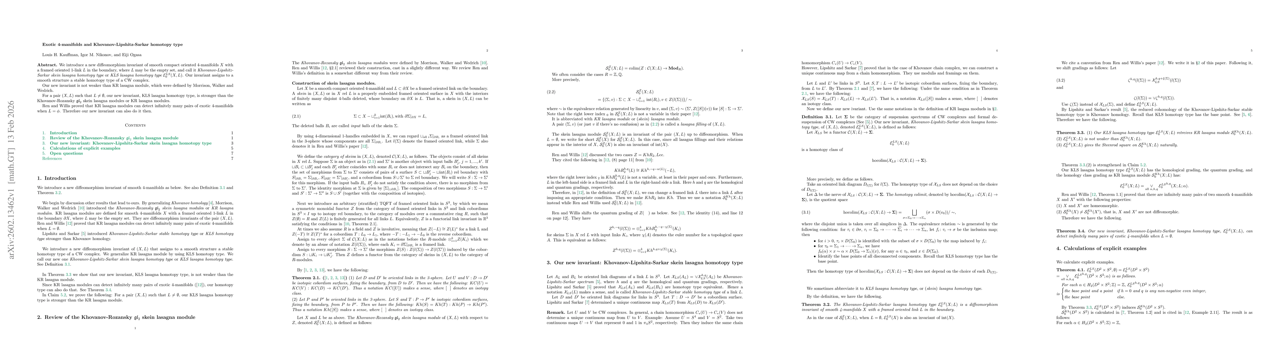 Thumbnail for Exotic 4-manifolds and Khovanov-Lipshitz-Sarkar homotopy type