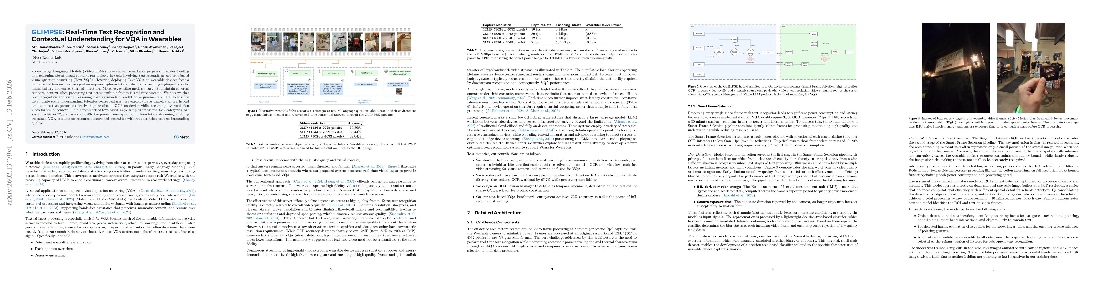 Thumbnail for GLIMPSE : Real-Time Text Recognition and Contextual Understanding for VQA in Wearables