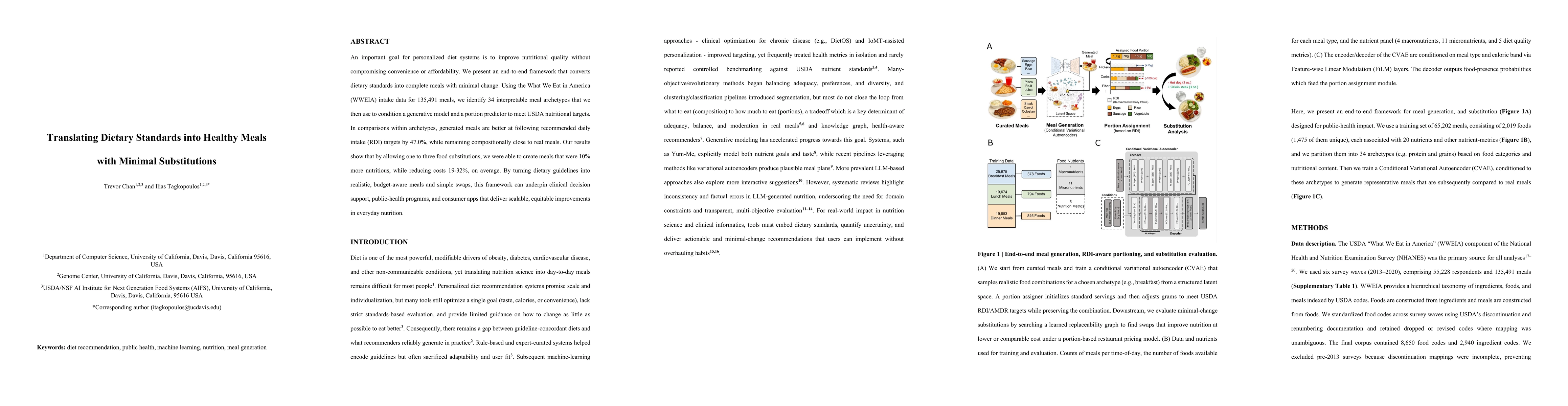 Thumbnail for Translating Dietary Standards into Healthy Meals with Minimal Substitutions