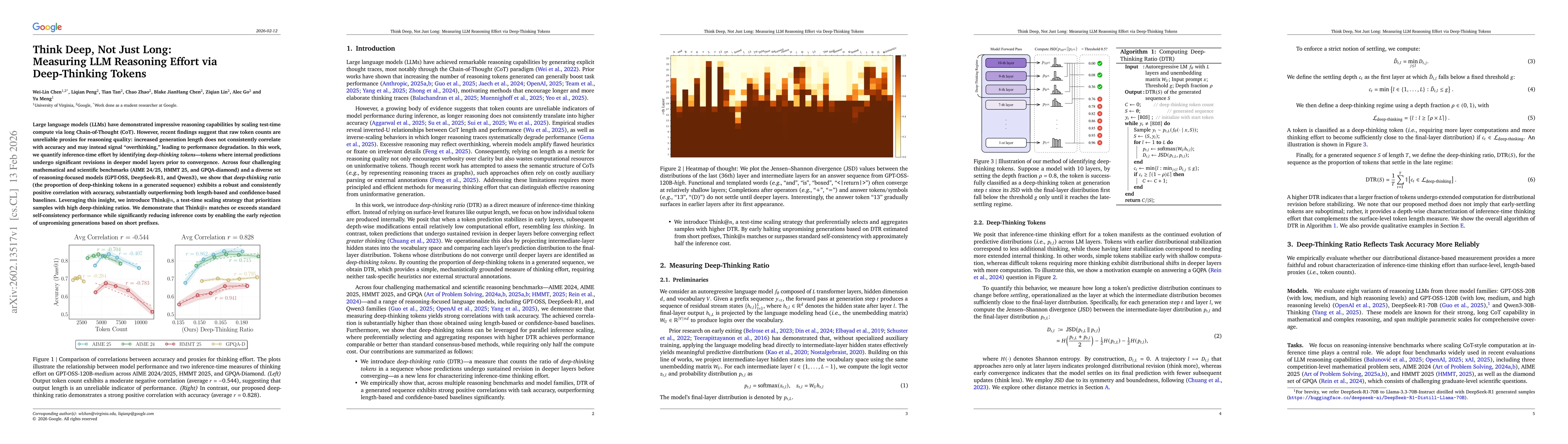Thumbnail for Think Deep, Not Just Long: Measuring LLM Reasoning Effort via Deep-Thinking Tokens