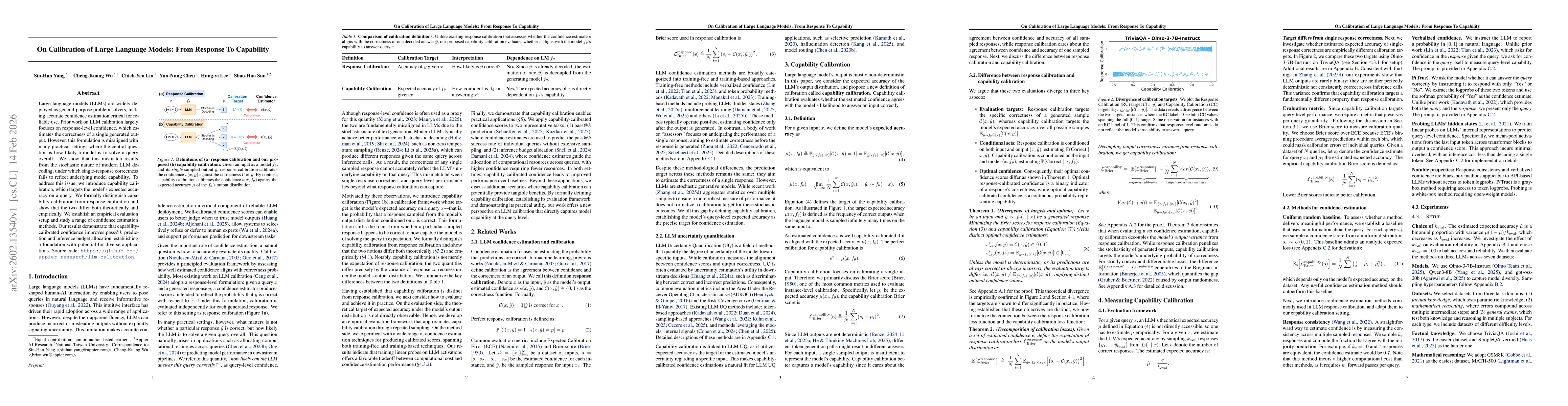 Thumbnail for On Calibration of Large Language Models: From Response To Capability