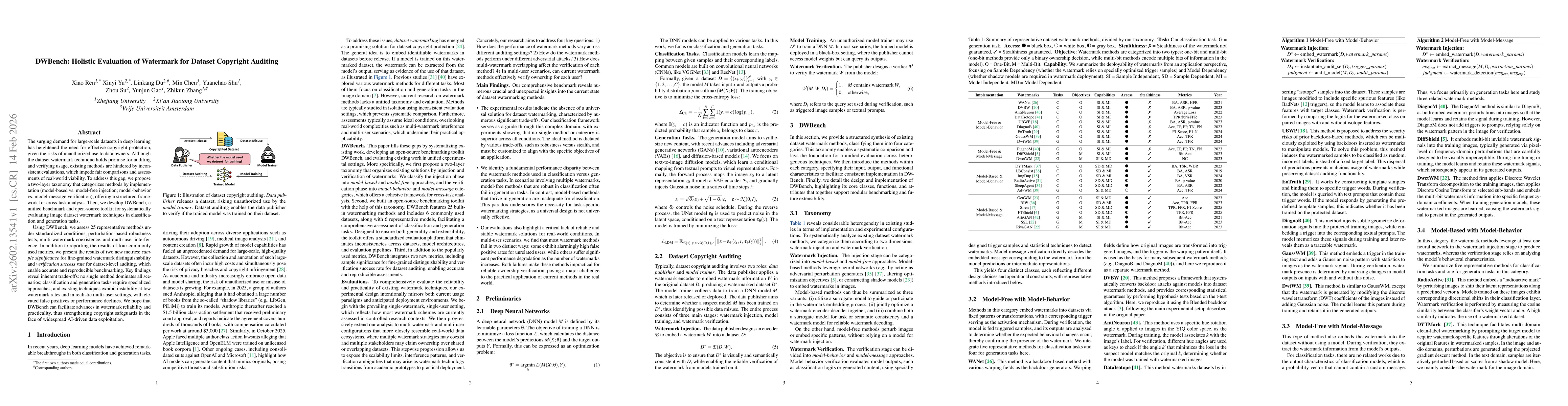 Thumbnail for DWBench: Holistic Evaluation of Watermark for Dataset Copyright Auditing