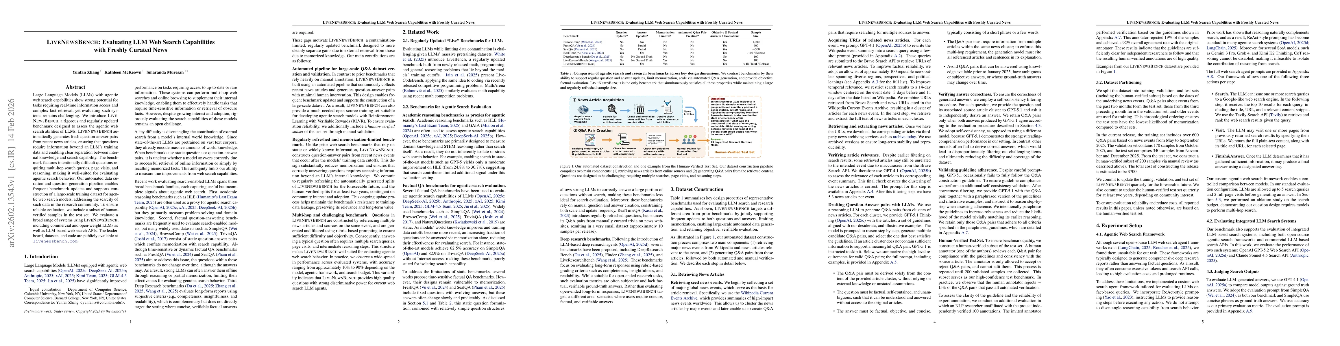 Thumbnail for LiveNewsBench: Evaluating LLM Web Search Capabilities with Freshly Curated News
