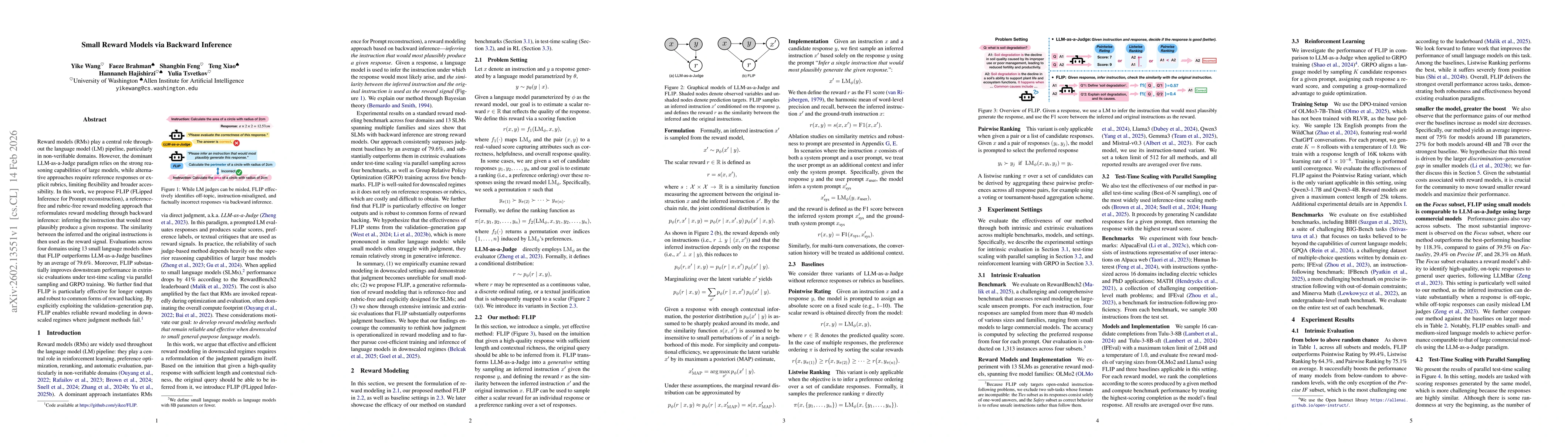 Thumbnail for Small Reward Models via Backward Inference