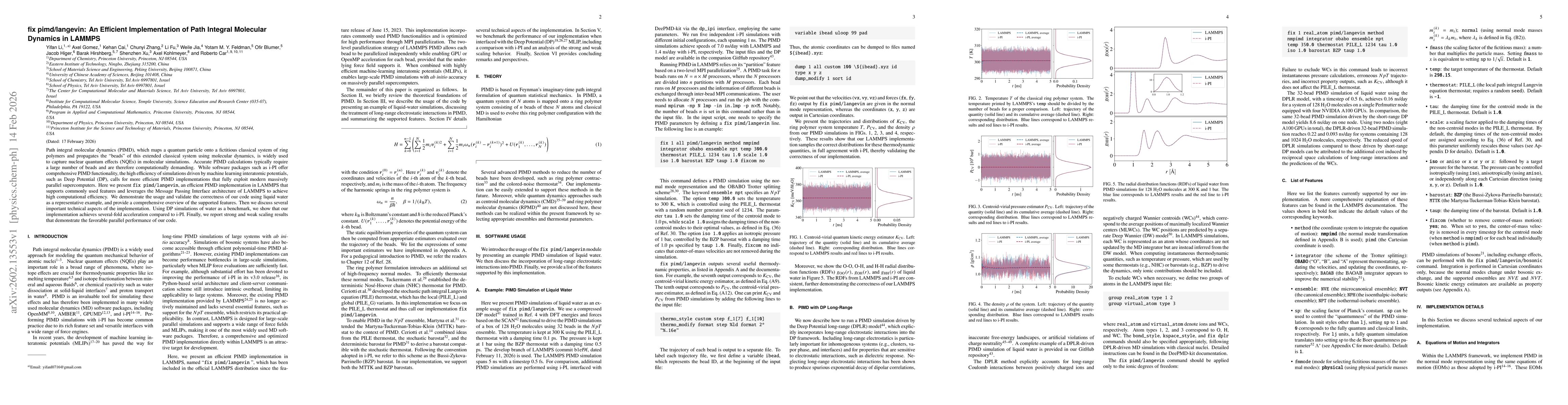 Thumbnail for fix pimd/langevin: An Efficient Implementation of Path Integral Molecular Dynamics in LAMMPS