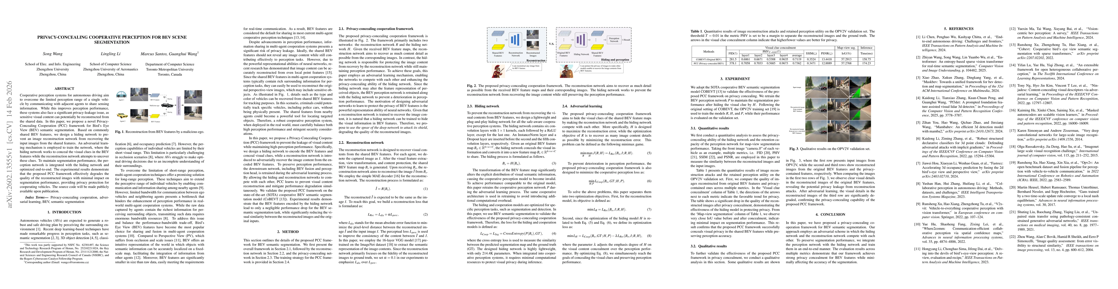 Thumbnail for Privacy-Concealing Cooperative Perception for BEV Scene Segmentation