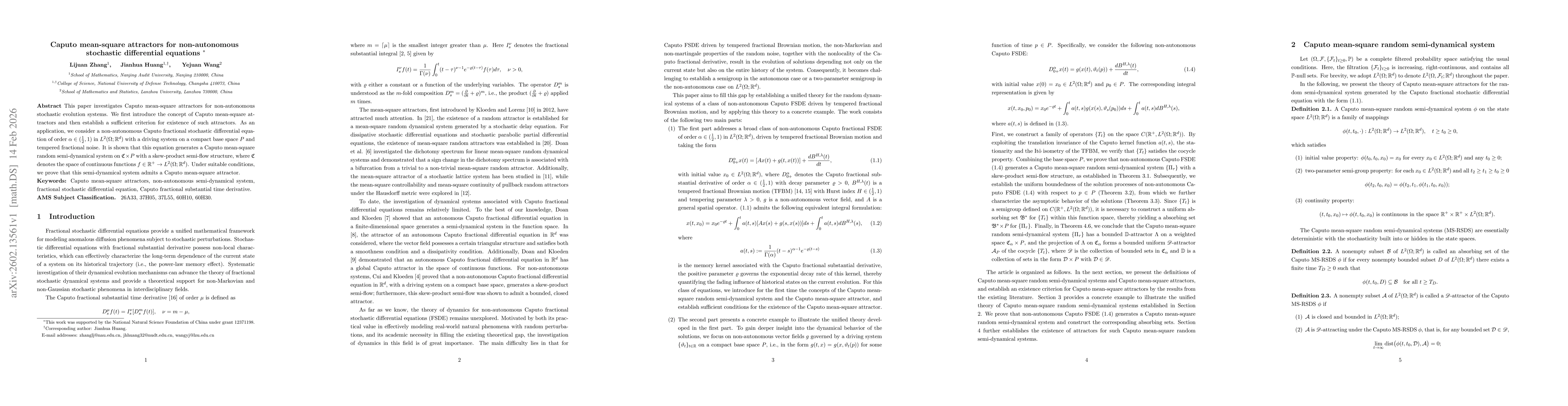 Thumbnail for Caputo mean-square attractors for non-autonomous stochastic differential equations