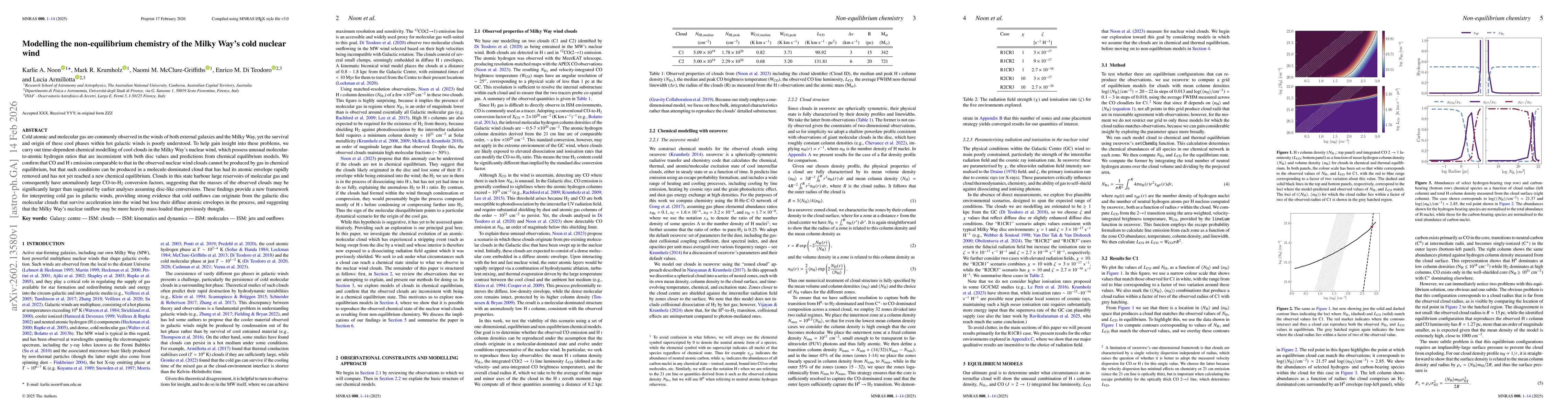 Thumbnail for Modelling the non-equilibrium chemistry of the Milky Way's cold nuclear wind
