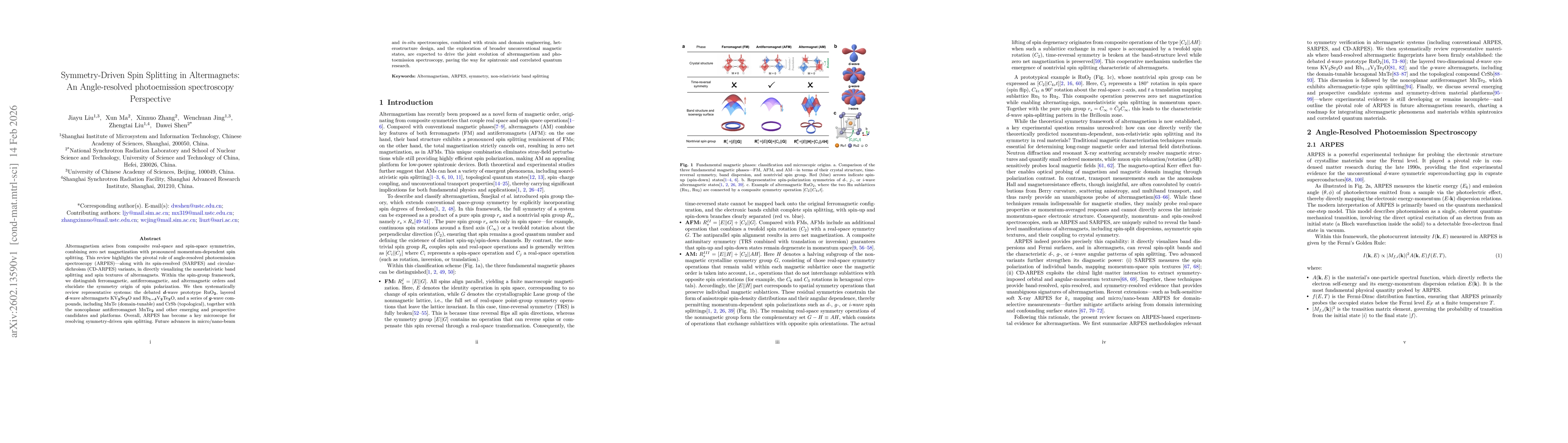 Thumbnail for Altermagnetism, ARPES, symmetry, non-relativistic band splitting