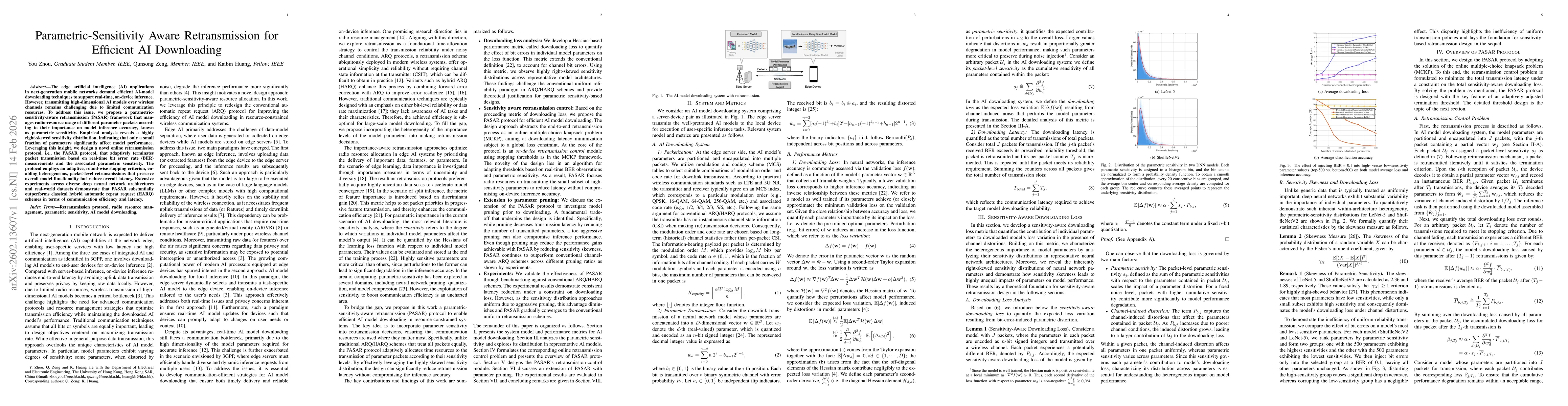 Thumbnail for Parametric-Sensitivity Aware Retransmission for Efficient AI Downloading