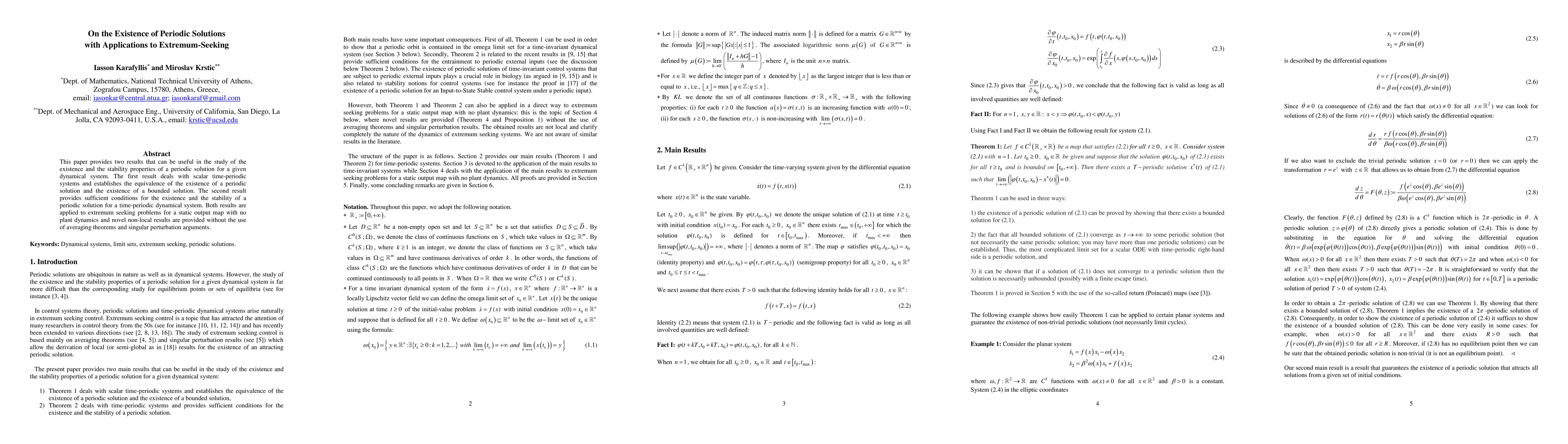 Thumbnail for On the Existence of Periodic Solutions with Applications to Extremum-Seeking