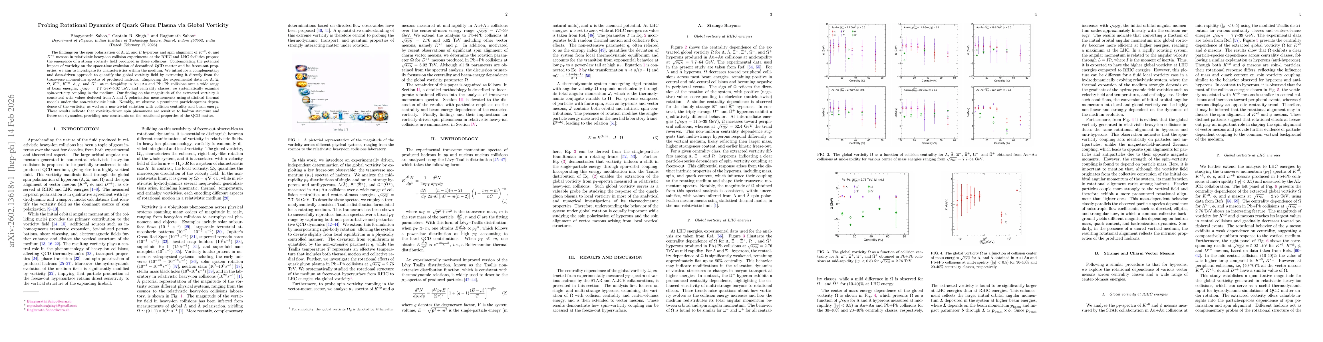Thumbnail for Probing Rotational Dynamics of Quark Gluon Plasma via Global Vorticity