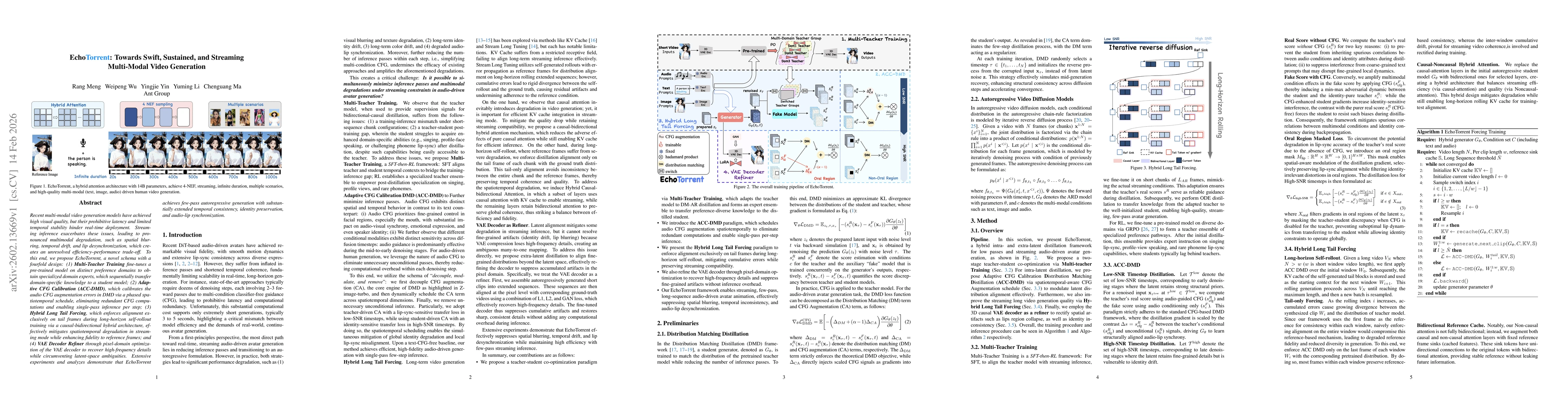 Thumbnail for EchoTorrent: Towards Swift, Sustained, and Streaming Multi-Modal Video Generation