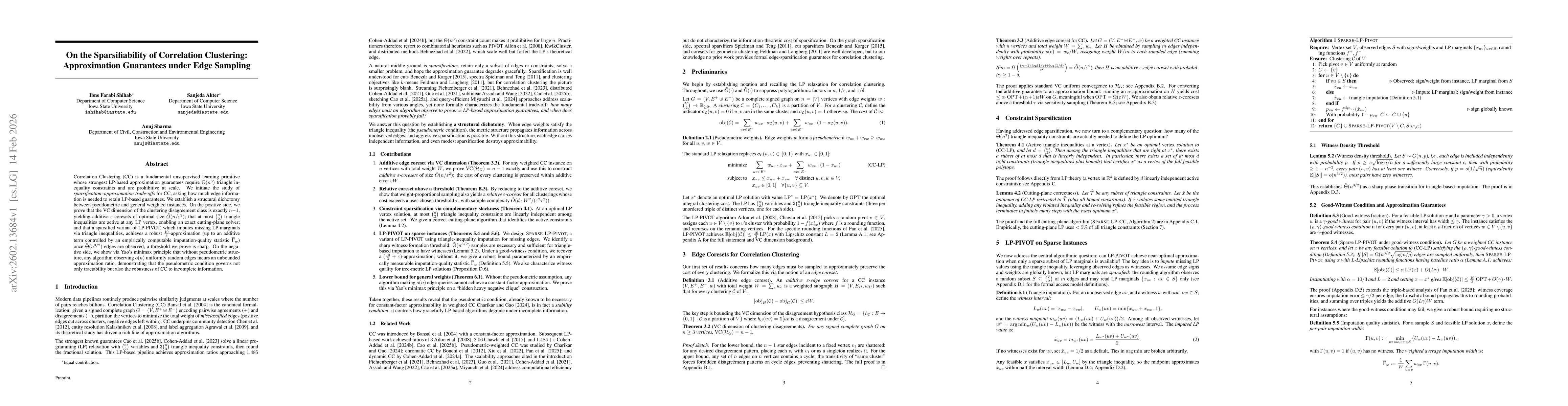 Thumbnail for On the Sparsifiability of Correlation Clustering: Approximation Guarantees under Edge Sampling