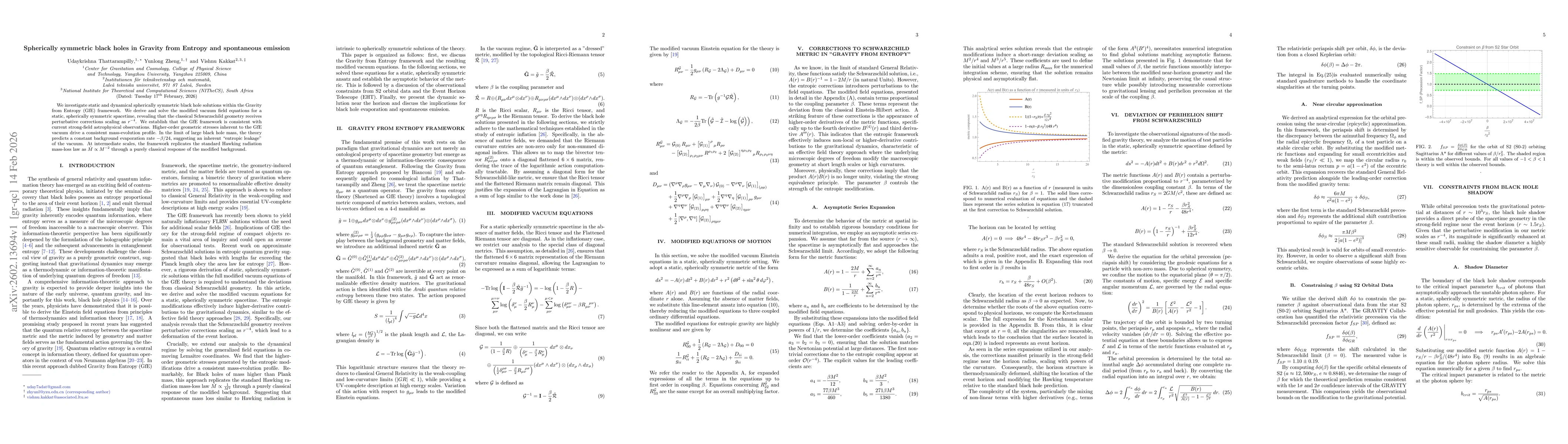 Thumbnail for Spherically symmetric black holes in Gravity from Entropy and spontaneous emission