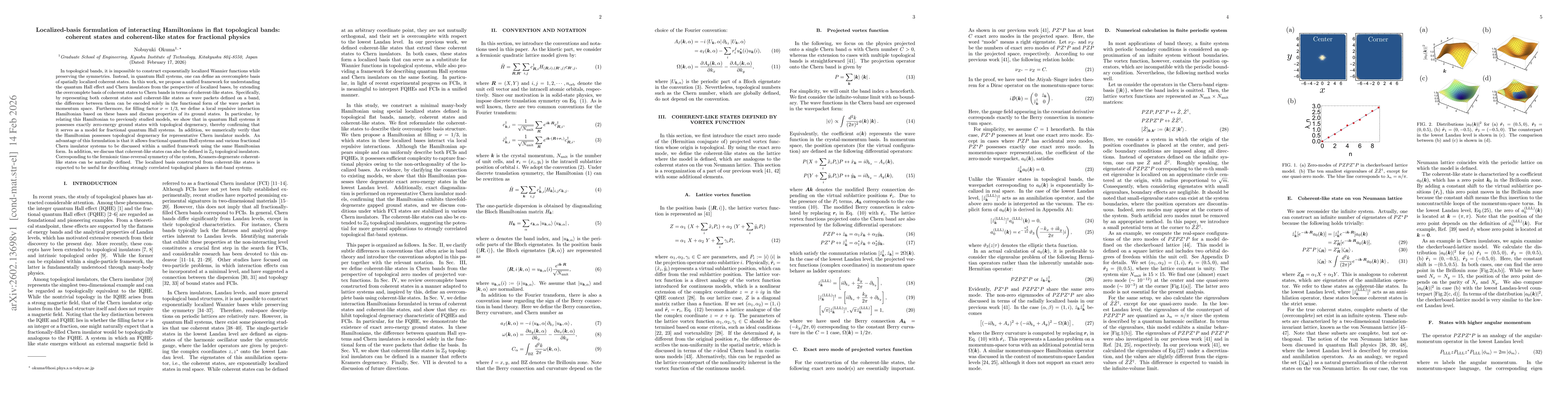 Thumbnail for Localized-basis formulation of interacting Hamiltonians in flat topological bands: coherent states and coherent-like states for fractional physics