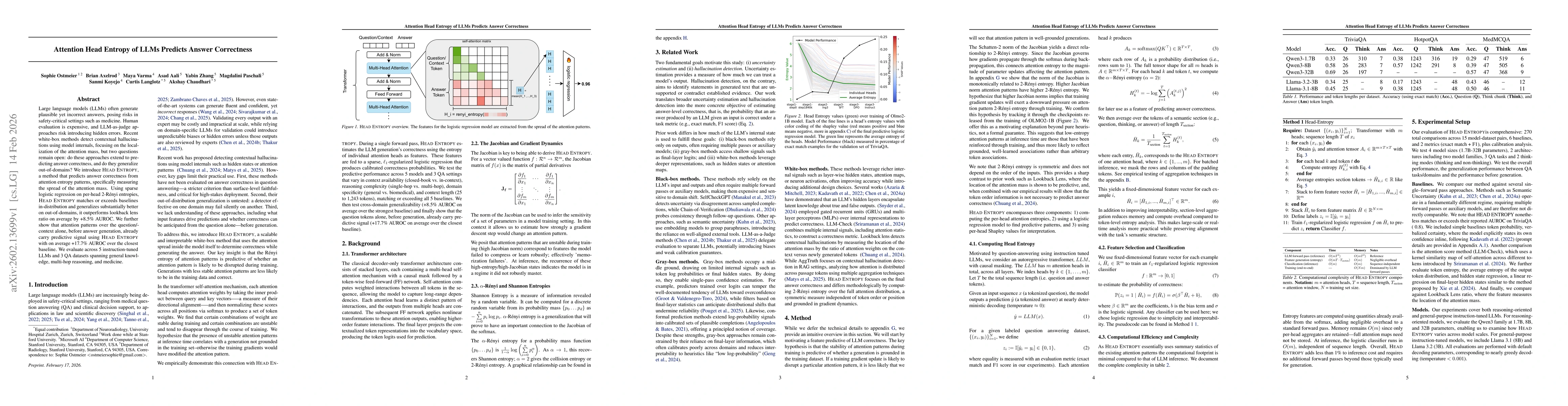 Thumbnail for Attention Head Entropy of LLMs Predicts Answer Correctness