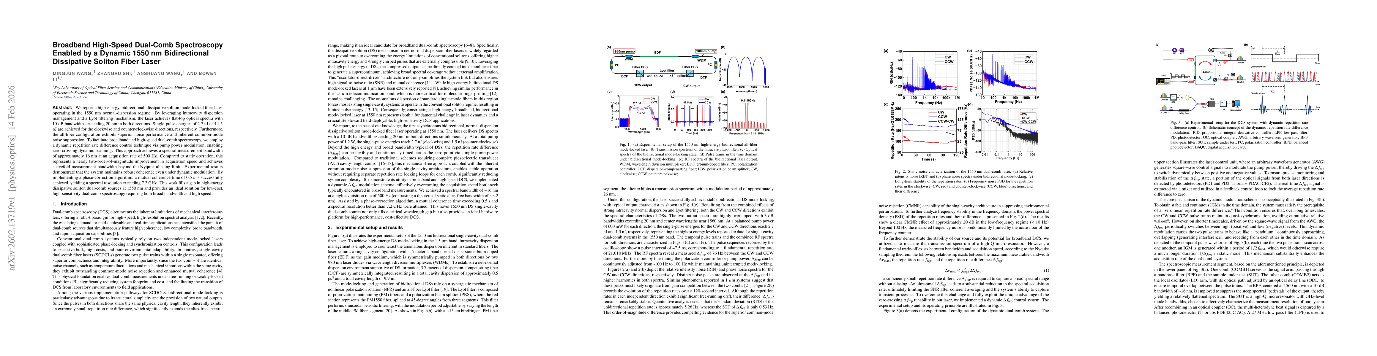 Thumbnail for Broadband High-Speed Dual-Comb Spectroscopy Enabled by a Dynamic 1550 nm Bidirectional Dissipative Soliton Fiber Laser