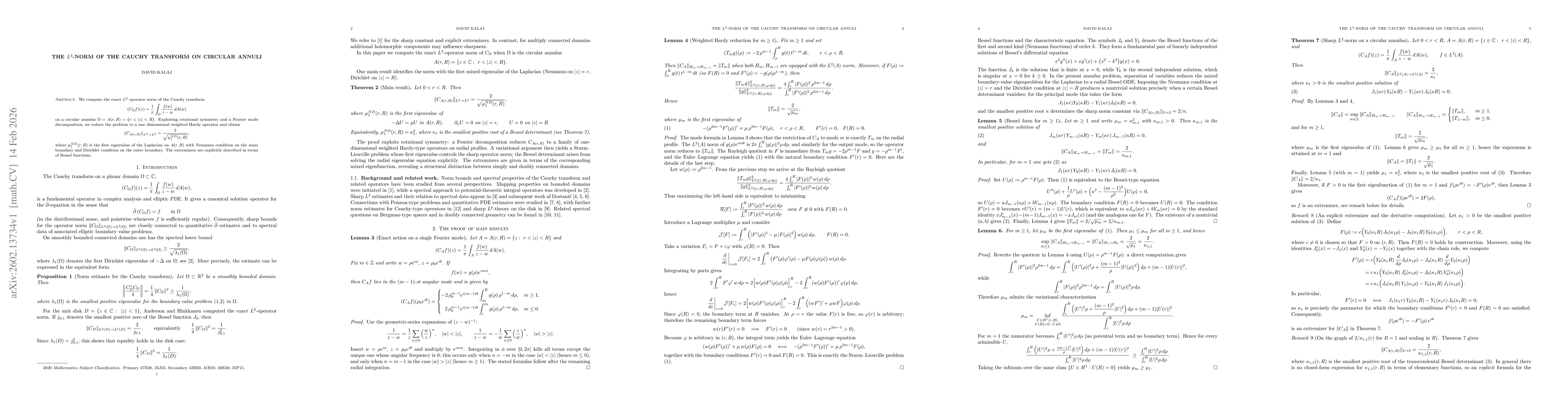 Thumbnail for The $L^2$-Norm of the Cauchy transform on circular annuli