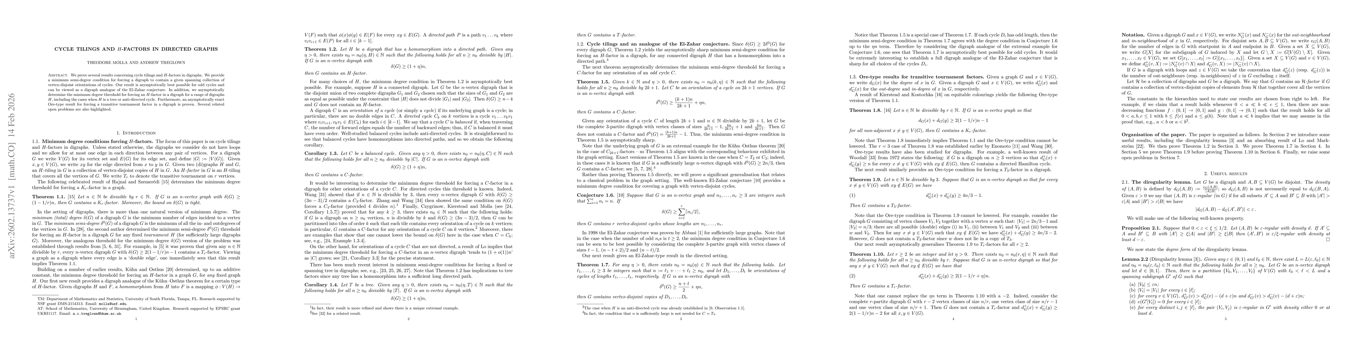 Thumbnail for Cycle tilings and $H$-factors in directed graphs